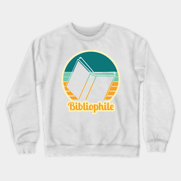 Retro Bibliophile Design Teal &amp; light orange Crewneck Sweatshirt by RedRubi